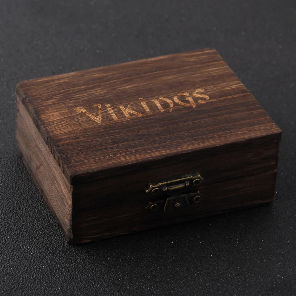 Vikings Jewelry Stainless Steel Viking Wolf ring never fade with wooden box as men gift