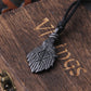 Never Fade Gray viking rune pendant necklace for men gift adjustable chain with wooden box