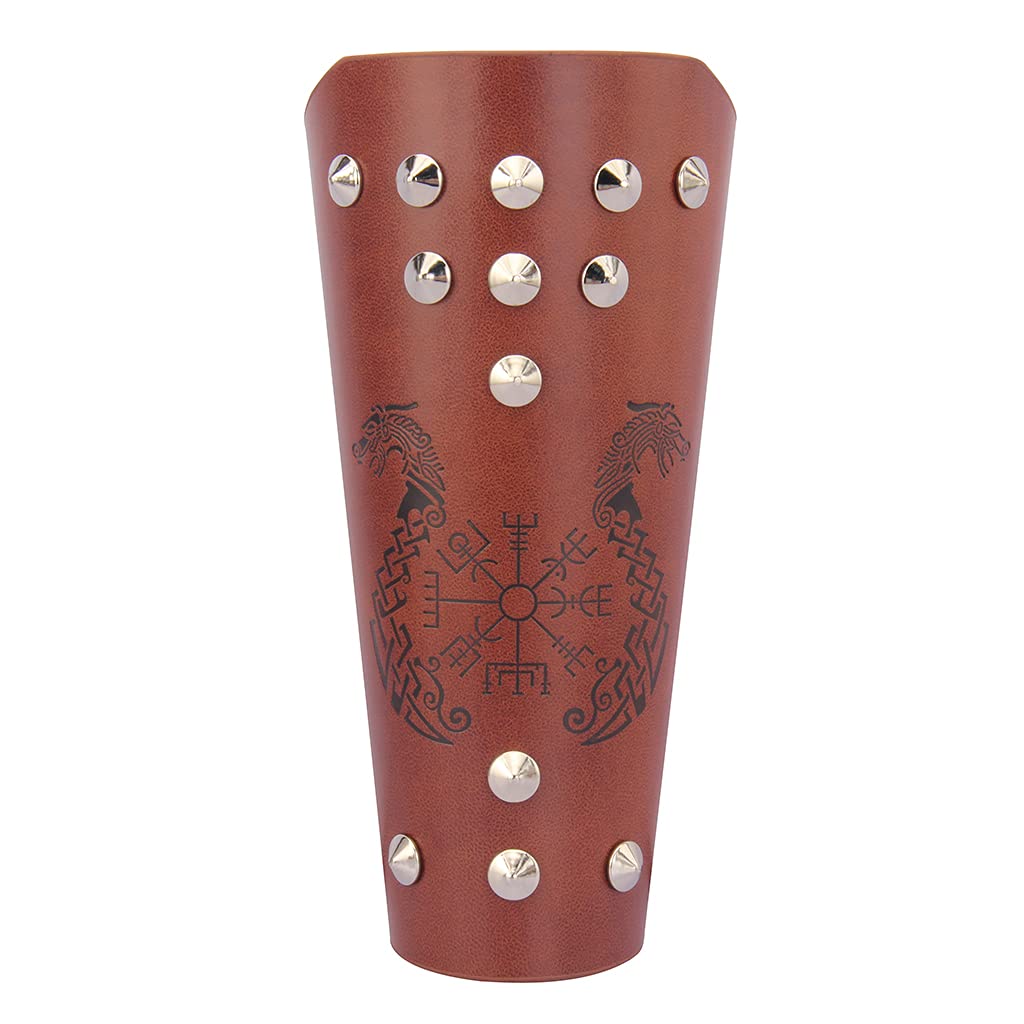 Jeilwiy Viking Bracers Medieval Leather Bracers