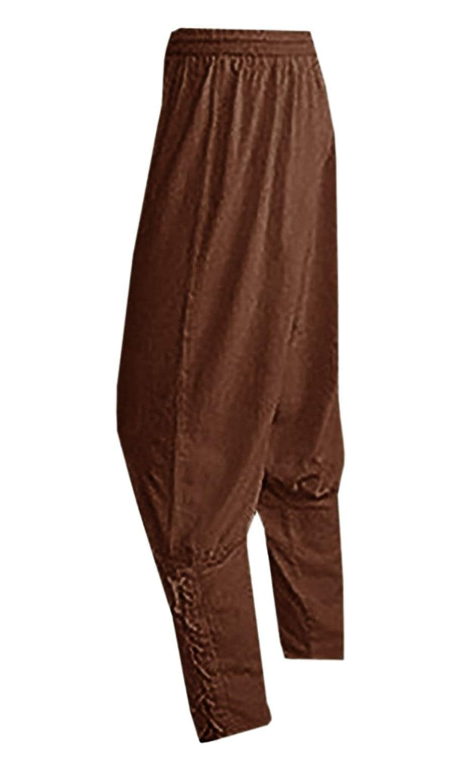 Meilidress Men's Ankle Banded Pants Medieval Viking Navigator Trousers Renaissance X-Large Brown