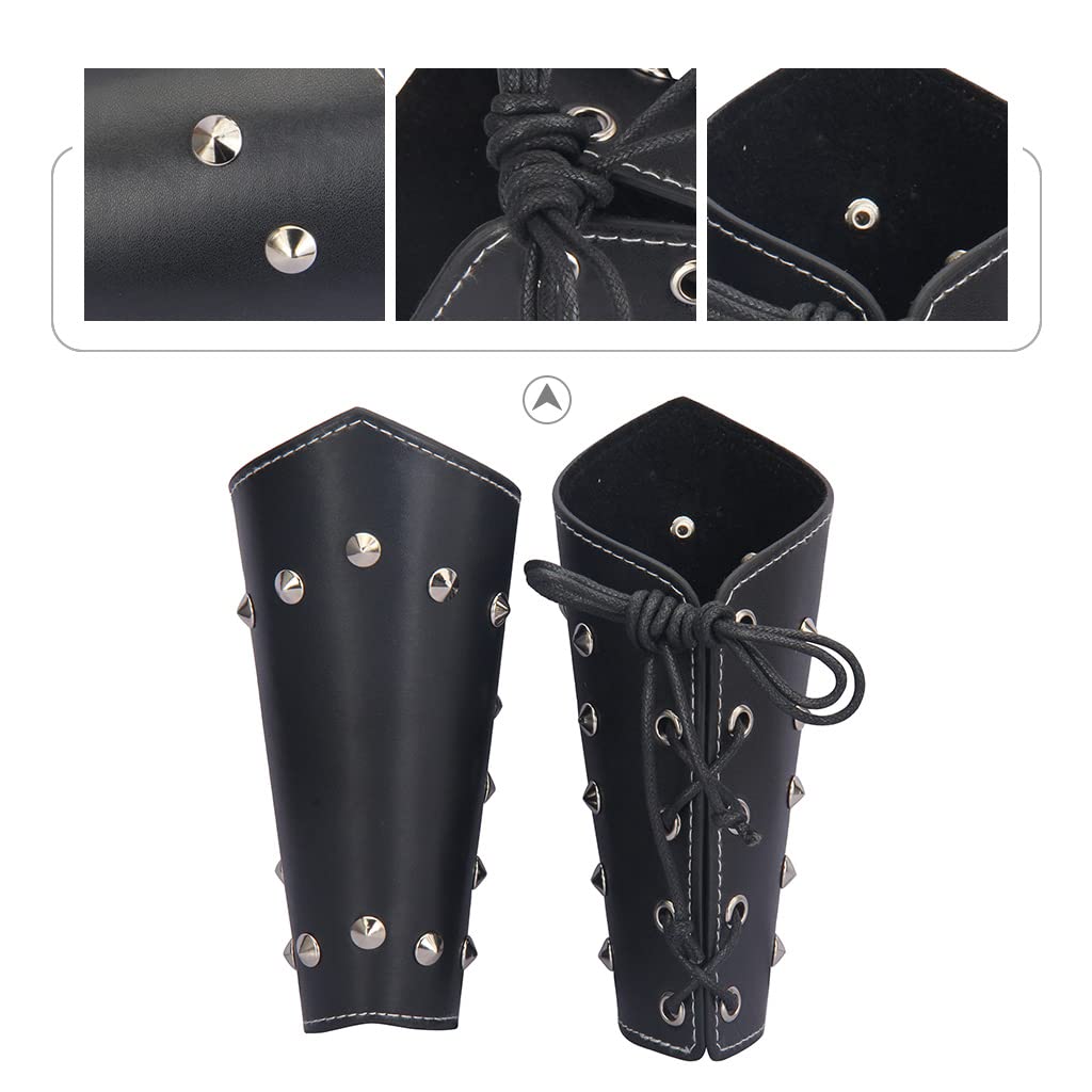 Leather Gauntlet Wristband Medieval Archery Bracers