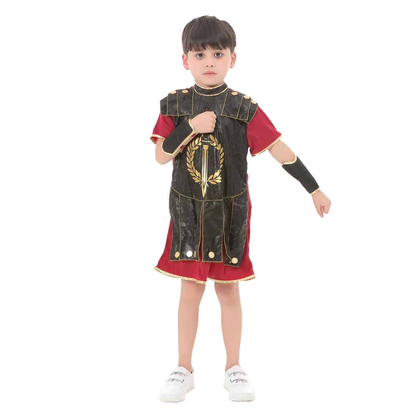 Funivals Boys Costume for Halloween Carnival，Boy Suit Role Play with Accessories Medium Viking Warrior