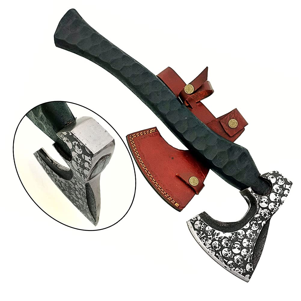 AX-7000 Custom Gift Forged Carbon Steel Viking Axe with Rose Wood Shaft, Viking Bearded Camping Axe (AX-7000) (AX-7000) AX-7000