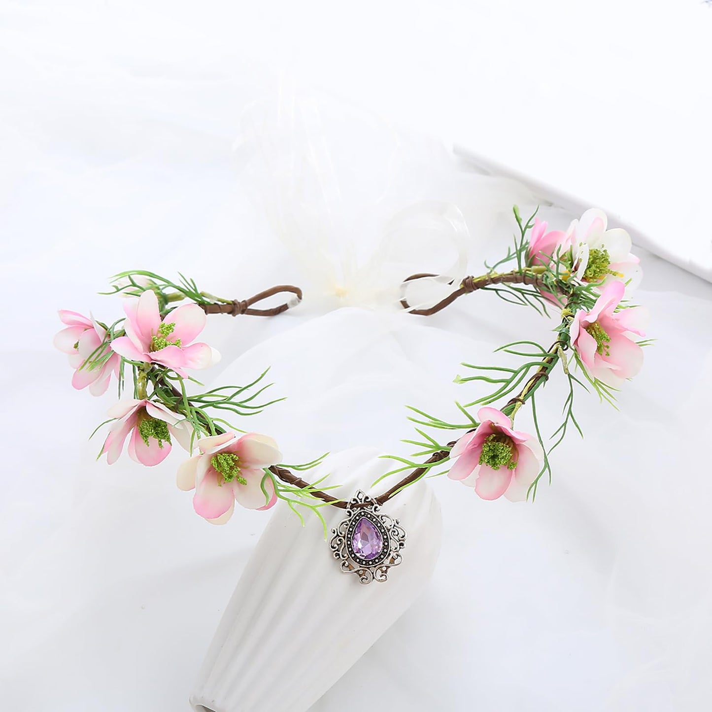 Vivivalue Floral Crown Girl Floral Headband Flower Headpiece Halo Wedding Party Photos I