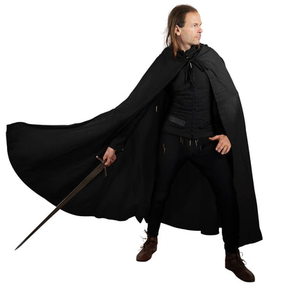 “Raider” Canvas Cloak 100% Cotton Cape Medieval SCA LARP Large Charcoal