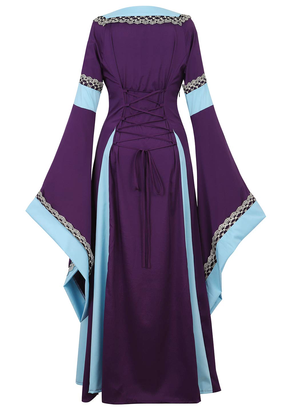 Medieval Dresses For Women Black Renaissance Dress Women Costumes Halloween Plus Size Witch Costume X-Small Blue6508