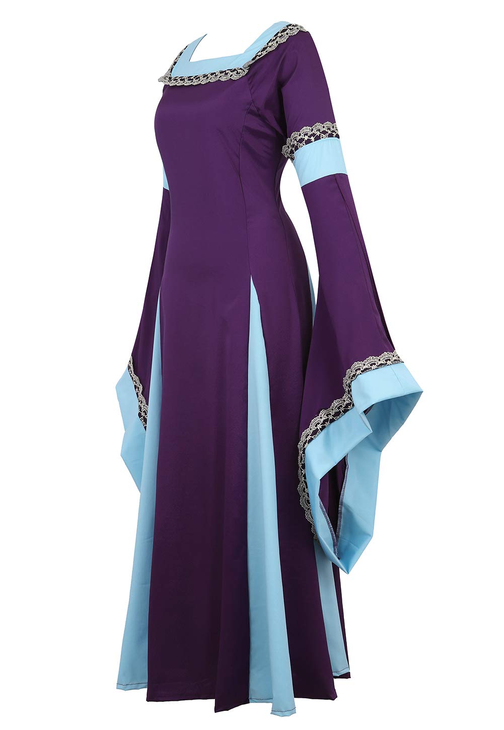 Medieval Dresses For Women Black Renaissance Dress Women Costumes Halloween Plus Size Witch Costume X-Small Blue6508