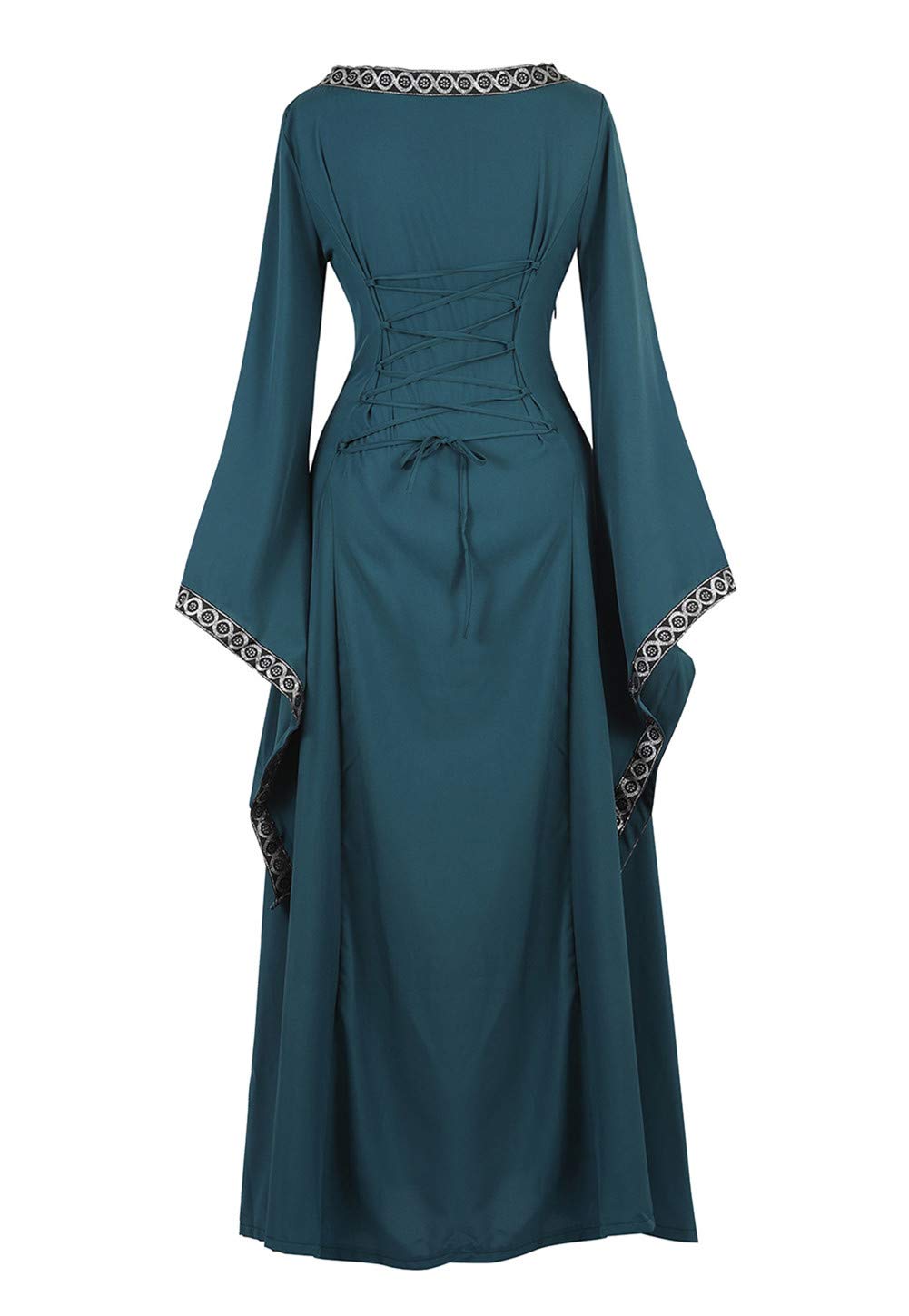 Renaissance Dresses for Women Medieval Costume Irish Long Over Dress Victorian Vintage Halloween X-Large 6508-dark Green