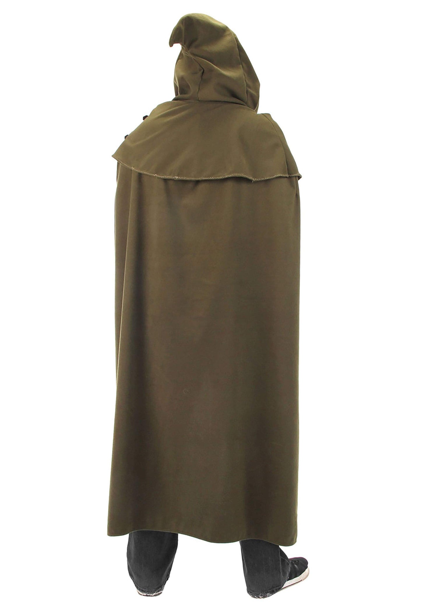 Cowled Cloak with Leather Clasps