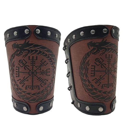 Viking Bracers Gauntlet Leather Arm Guards