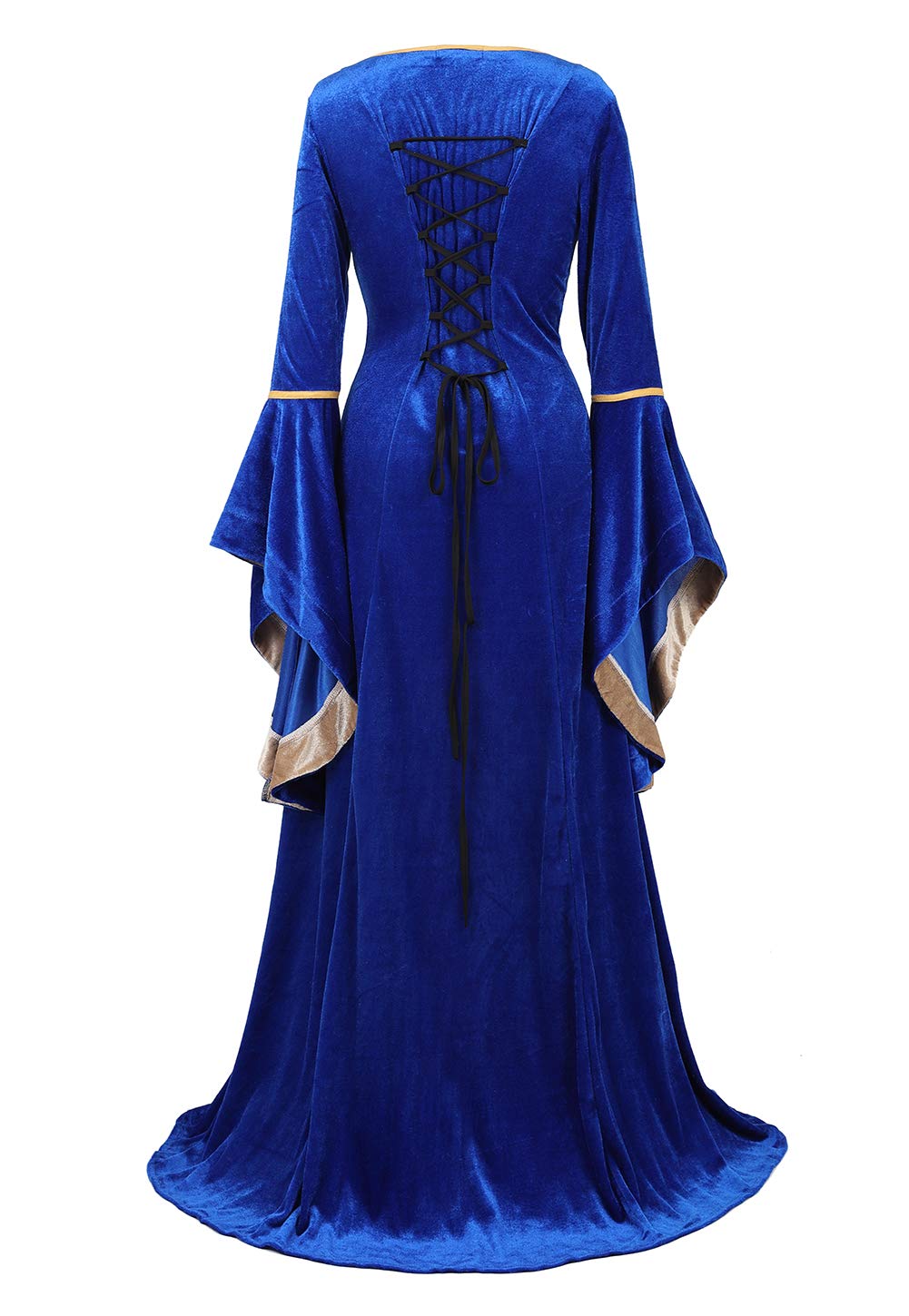 Medieval Dresses For Women Black Renaissance Dress Women Costumes Halloween Plus Size Witch Costume X-Small Blue6508