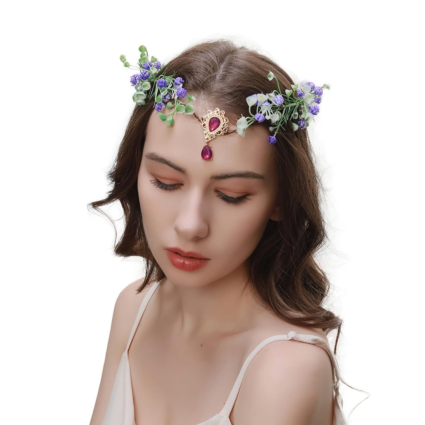 Vivivalue Floral Crown Girl Floral Headband Flower Headpiece Halo Wedding Party Photos I