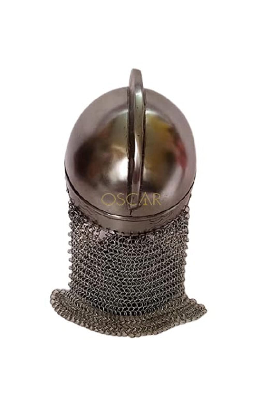 Viking Wolf Armor Helmet Silver Finish with chainmail