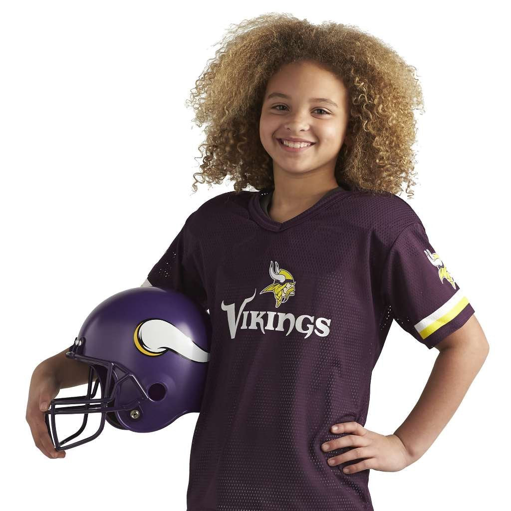 Franklin Sports NFL Youth Football Uniform Set for Boys & Girls - Includes Helmet, Jersey & Pants with Chinstrap + Numbers Minnesota Vikings Medium