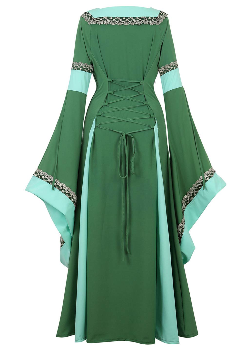 Renaissance Dresses for Women Medieval Costume Irish Long Over Dress Victorian Vintage Halloween X-Large 6508-dark Green