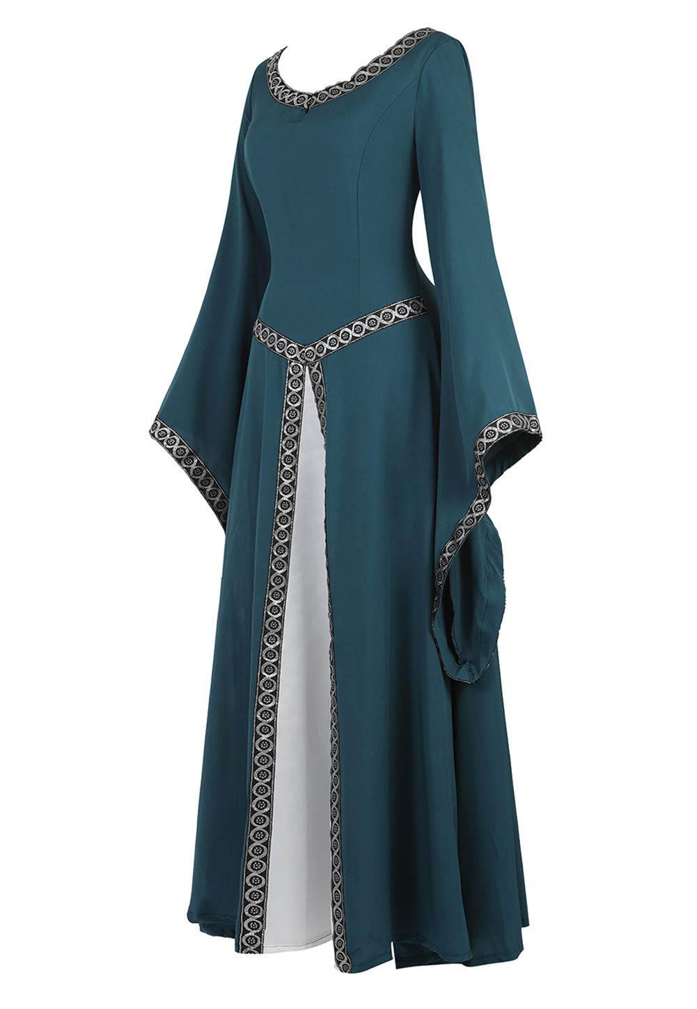 Renaissance Dresses for Women Medieval Costume Irish Long Over Dress Victorian Vintage Halloween X-Large 6508-dark Green