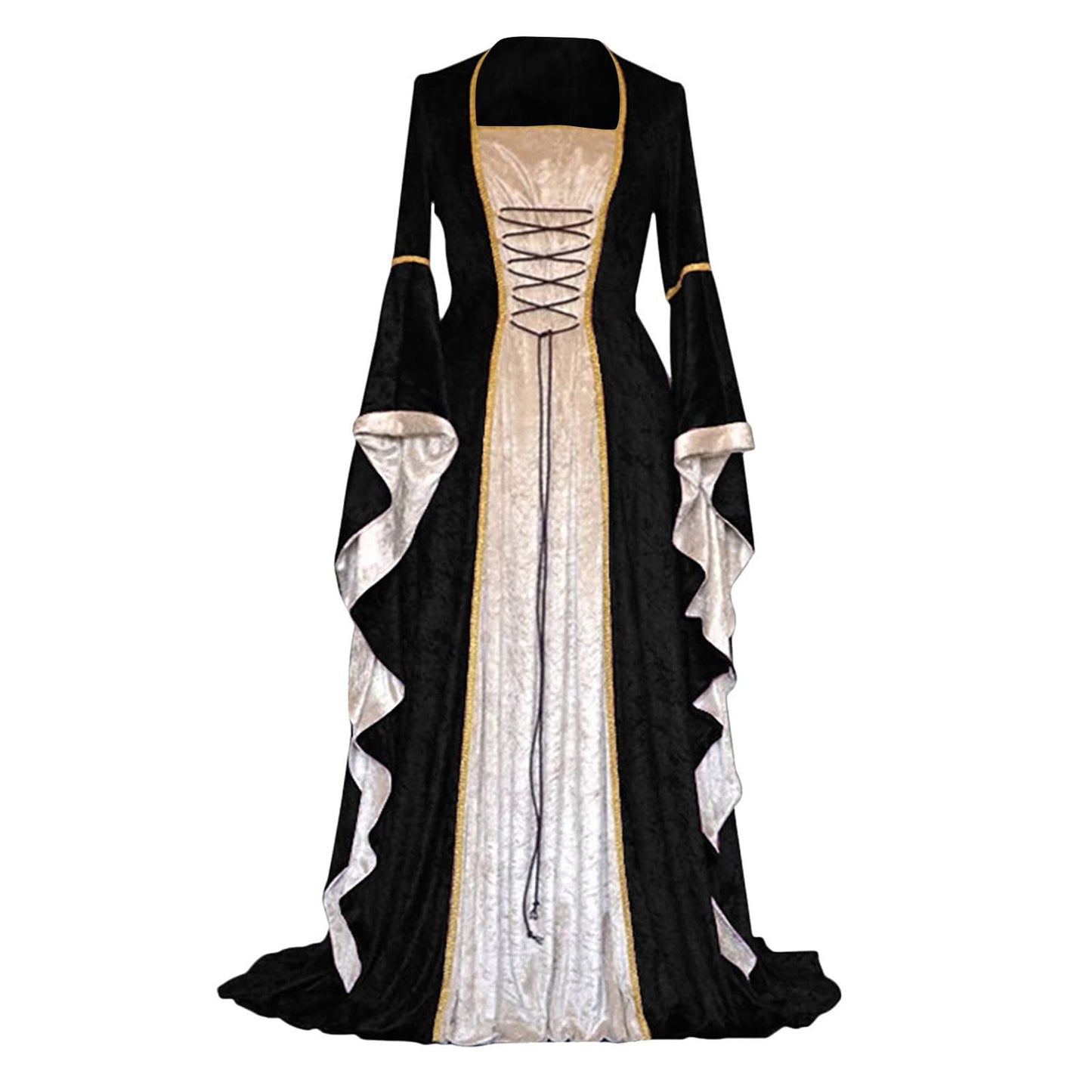 Wine Gothic Witch Medieval Wedding Dress Renaissance Dress for Women