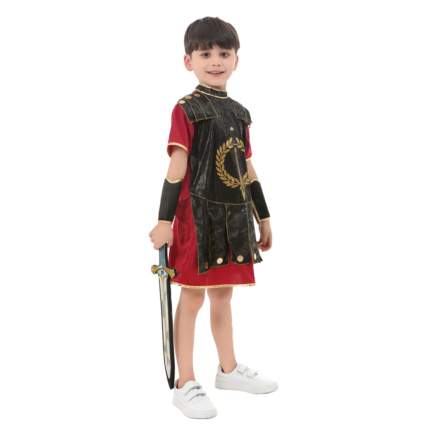 Funivals Boys Costume for Halloween Carnival，Boy Suit Role Play with Accessories Medium Viking Warrior