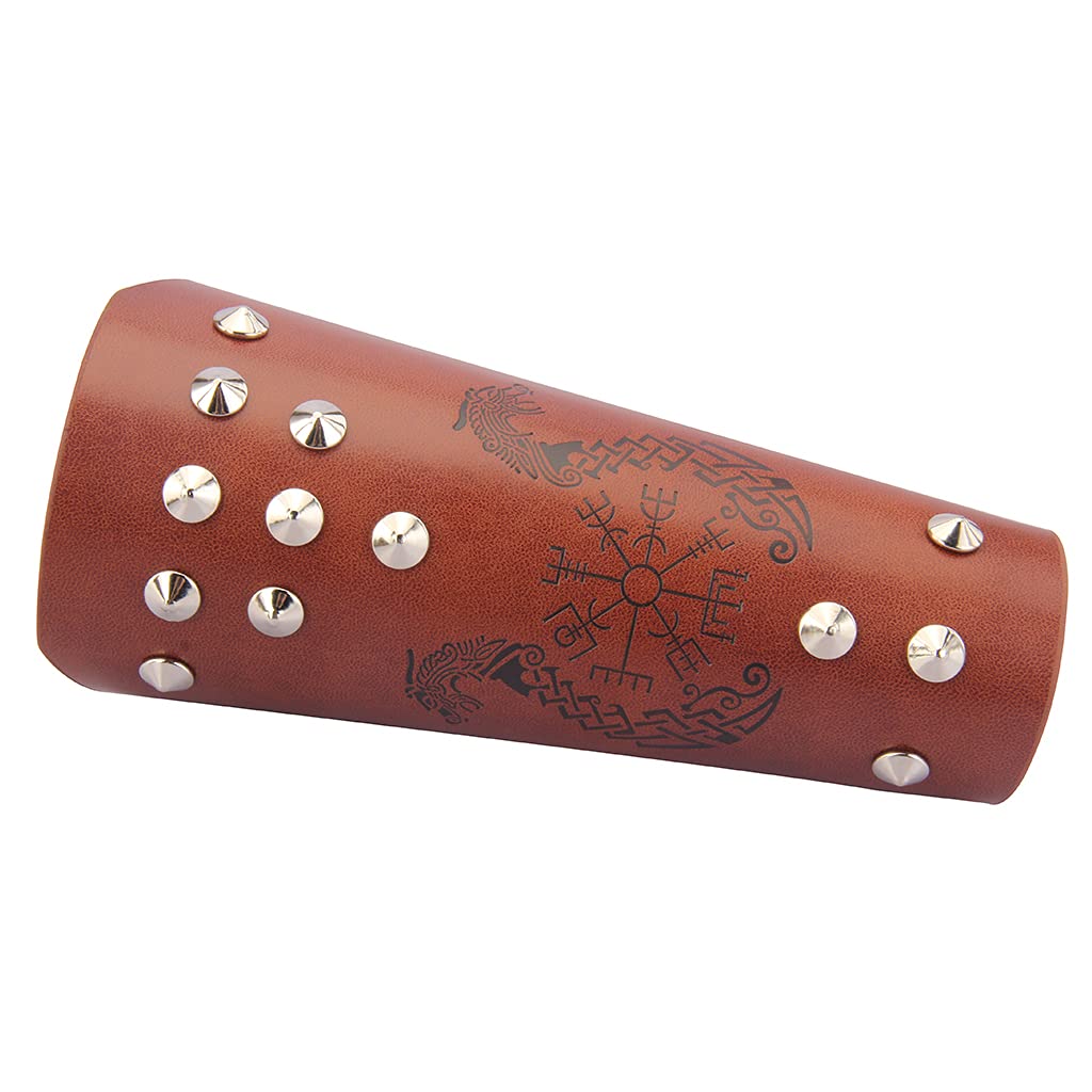 Jeilwiy Viking Bracers Medieval Leather Bracers