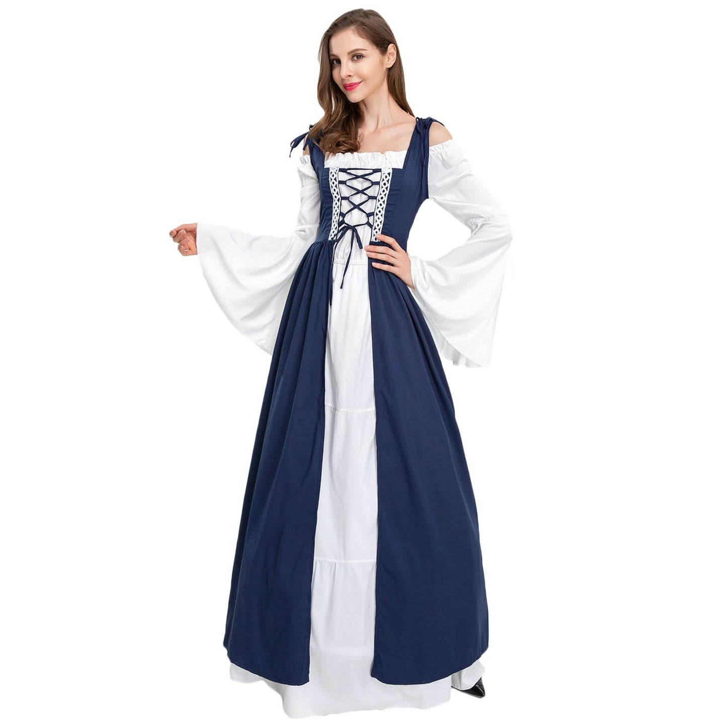 Wine Gothic Witch Medieval Wedding Dress Renaissance Dress for Women