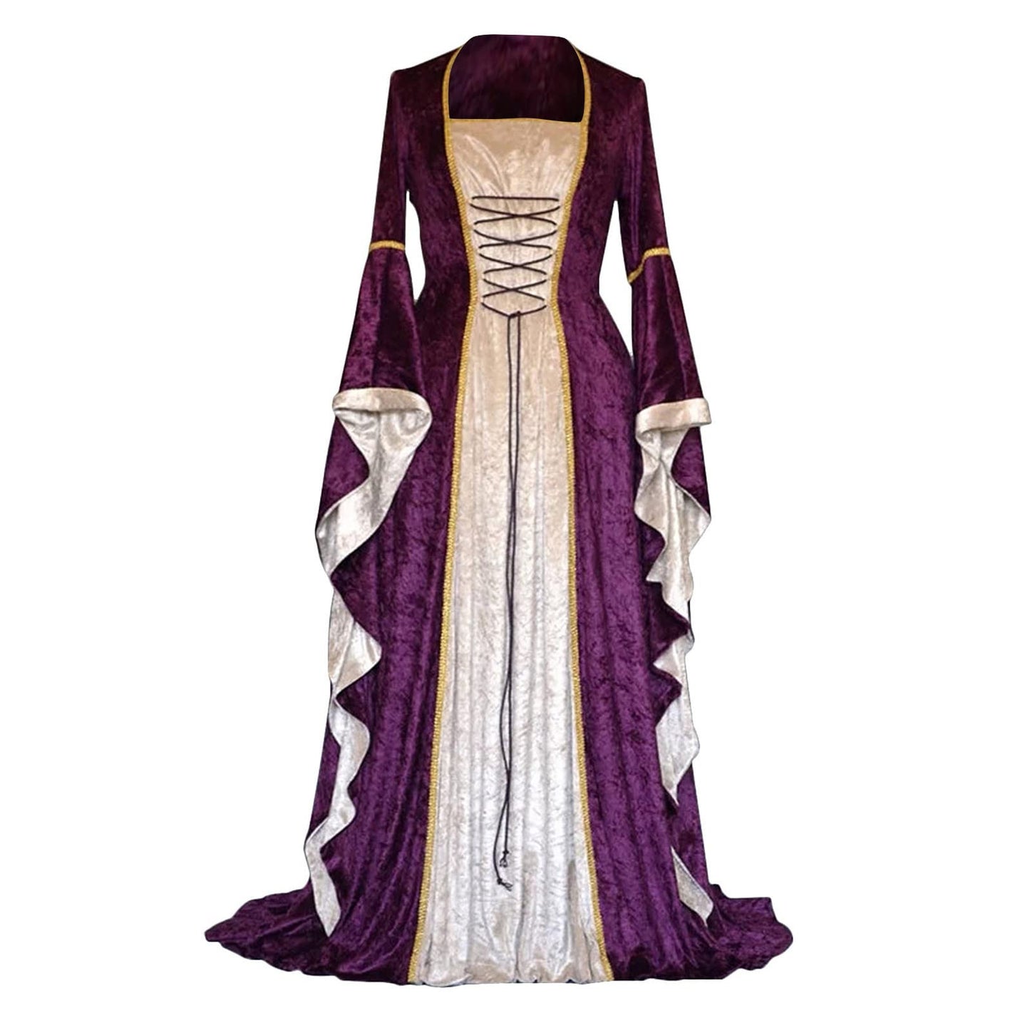 Wine Gothic Witch Medieval Wedding Dress Renaissance Dress for Women