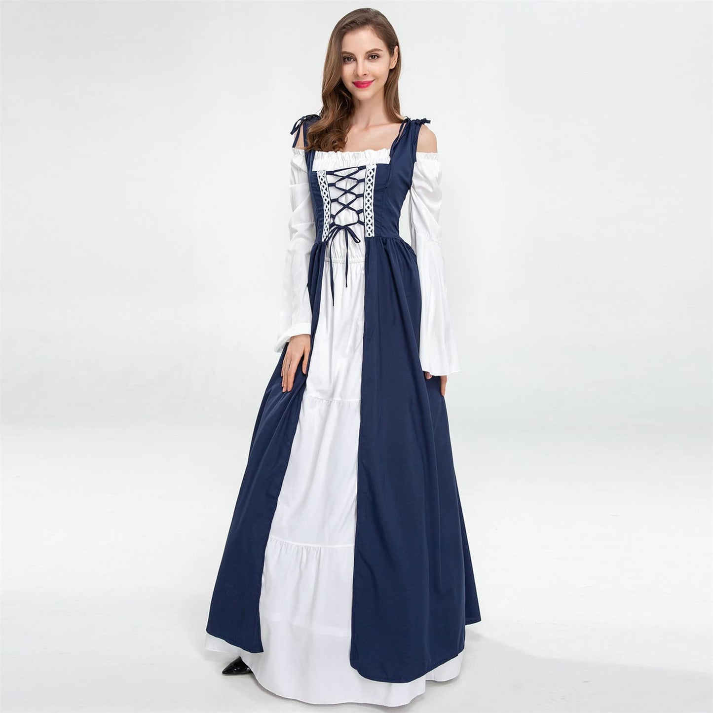 Wine Gothic Witch Medieval Wedding Dress Renaissance Dress for Women