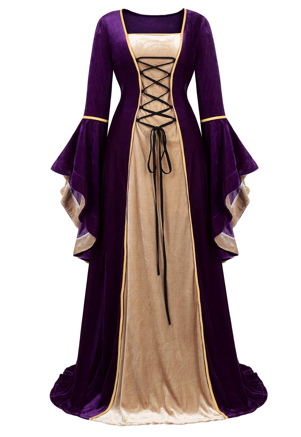 Medieval Dresses For Women Black Renaissance Dress Women Costumes Halloween Plus Size Witch Costume X-Small Blue6508