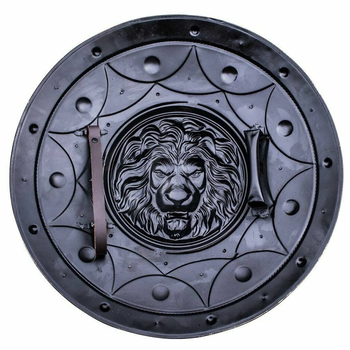 Medieval Warrior Royal Lion Stamped Circular Shield Face,  22"