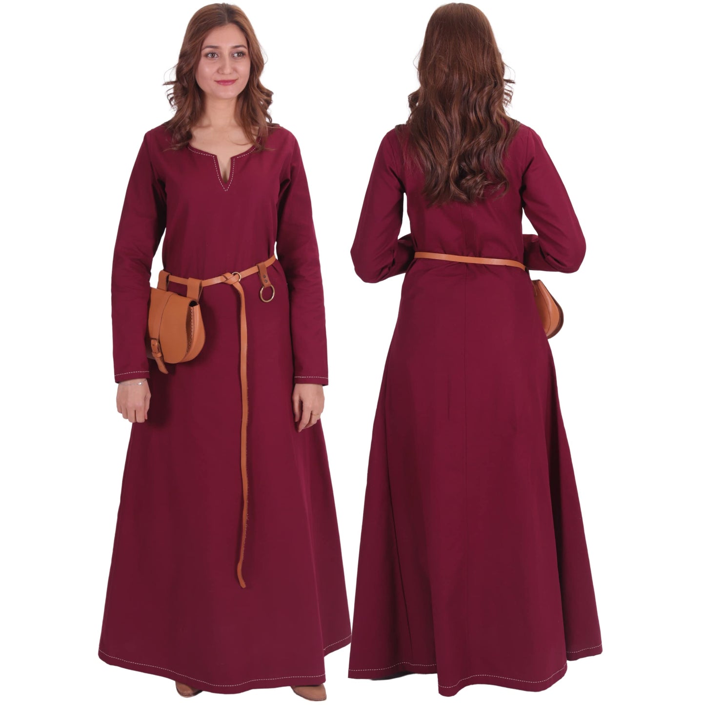 Turkish Made Natural Cotton Fraye Viking Medieval Women Dress