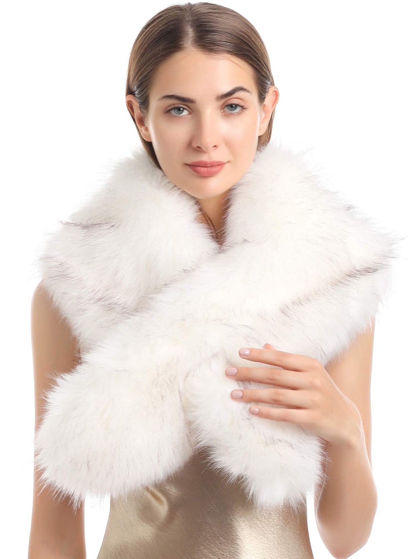 Soul Young Faux Fur Collar Women's Neck Warmer Scarf Wrap 80cm,31.5in A-nature