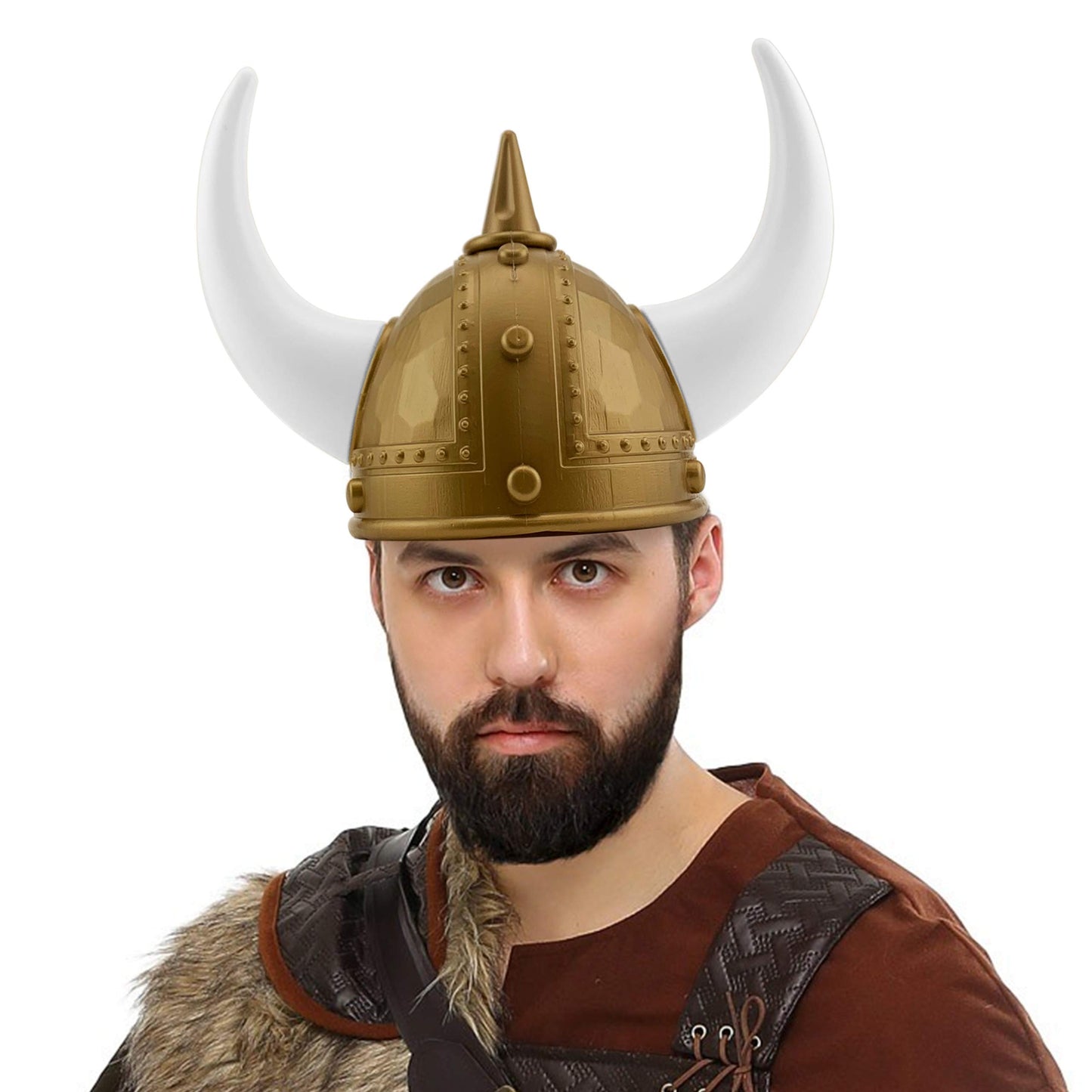 Medieval Viking Warrior Horns Plastic Hat Helmet