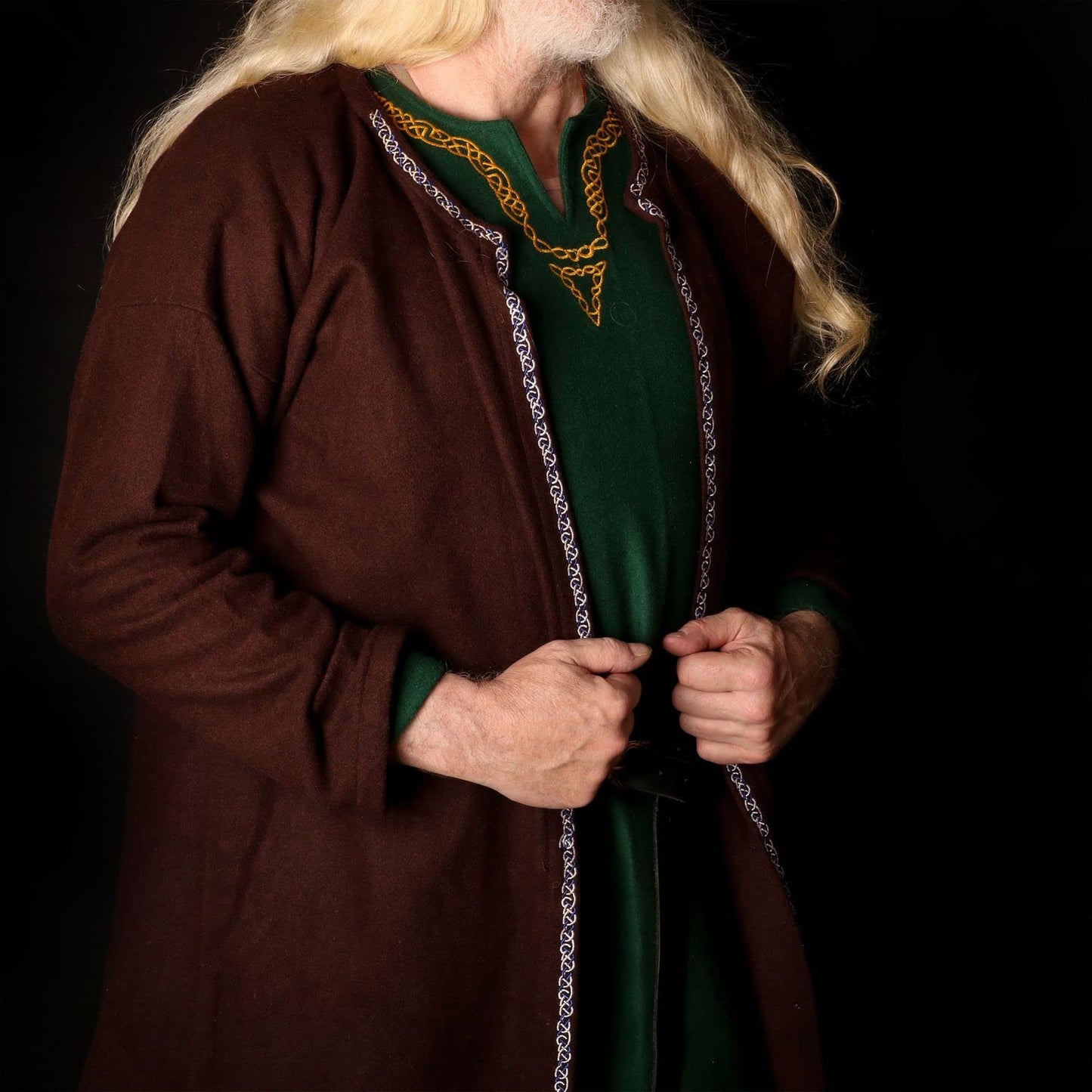 Hedeby Embroidered Klappenrock Kaftan Woolen Viking Coat