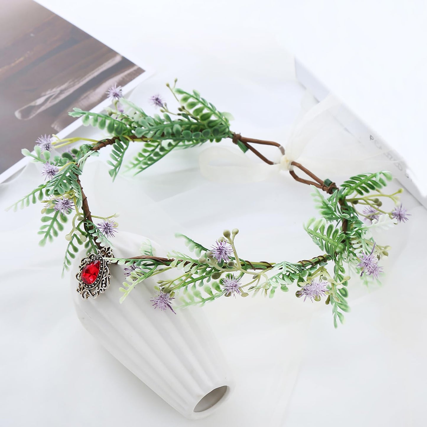 Vivivalue Floral Crown Girl Floral Headband Flower Headpiece Halo Wedding Party Photos I