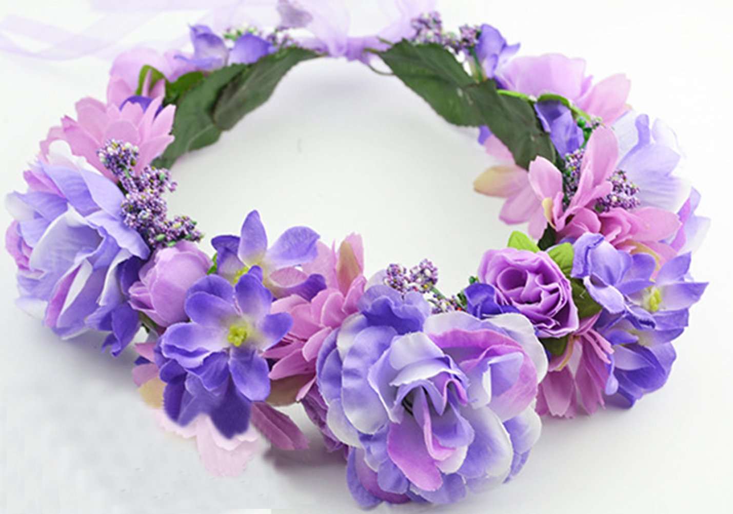 Vivivalue Floral Crown Girl Floral Headband Flower Headpiece Halo Wedding Party Photos I