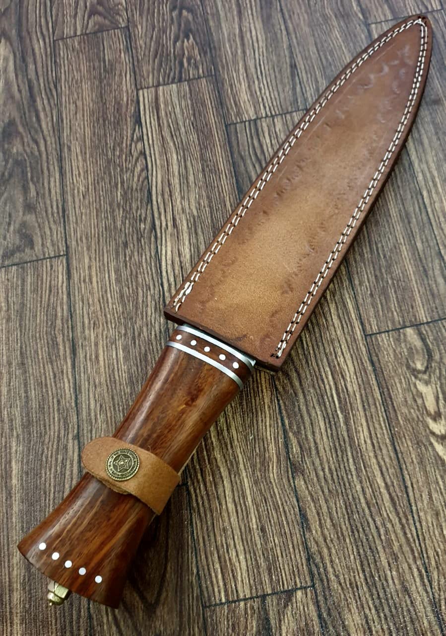 REG-2197 - Custom Handmade Damascus Steel 17 Inches Dirk Blade Knife - Perfect Grip Rose Wood Handle Scottish Dir