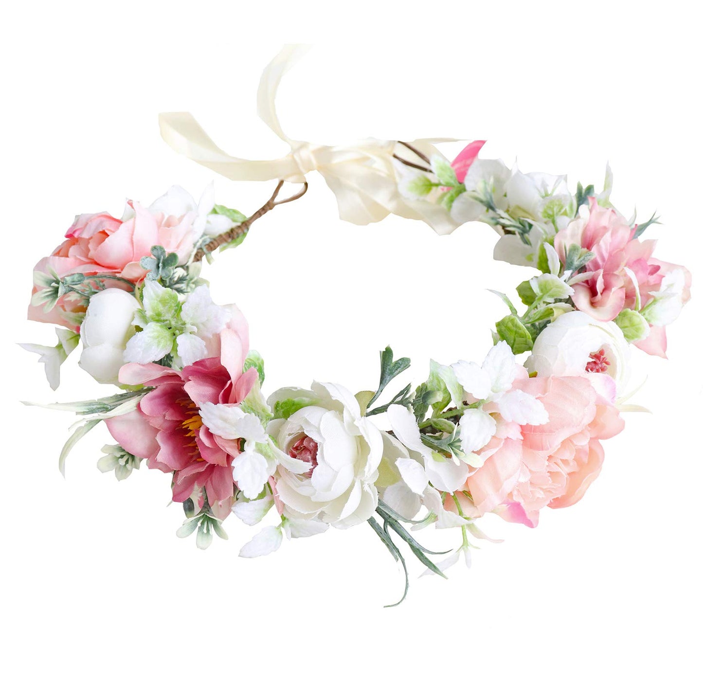 Vivivalue Floral Crown Girl Floral Headband Flower Headpiece Halo Wedding Party Photos I