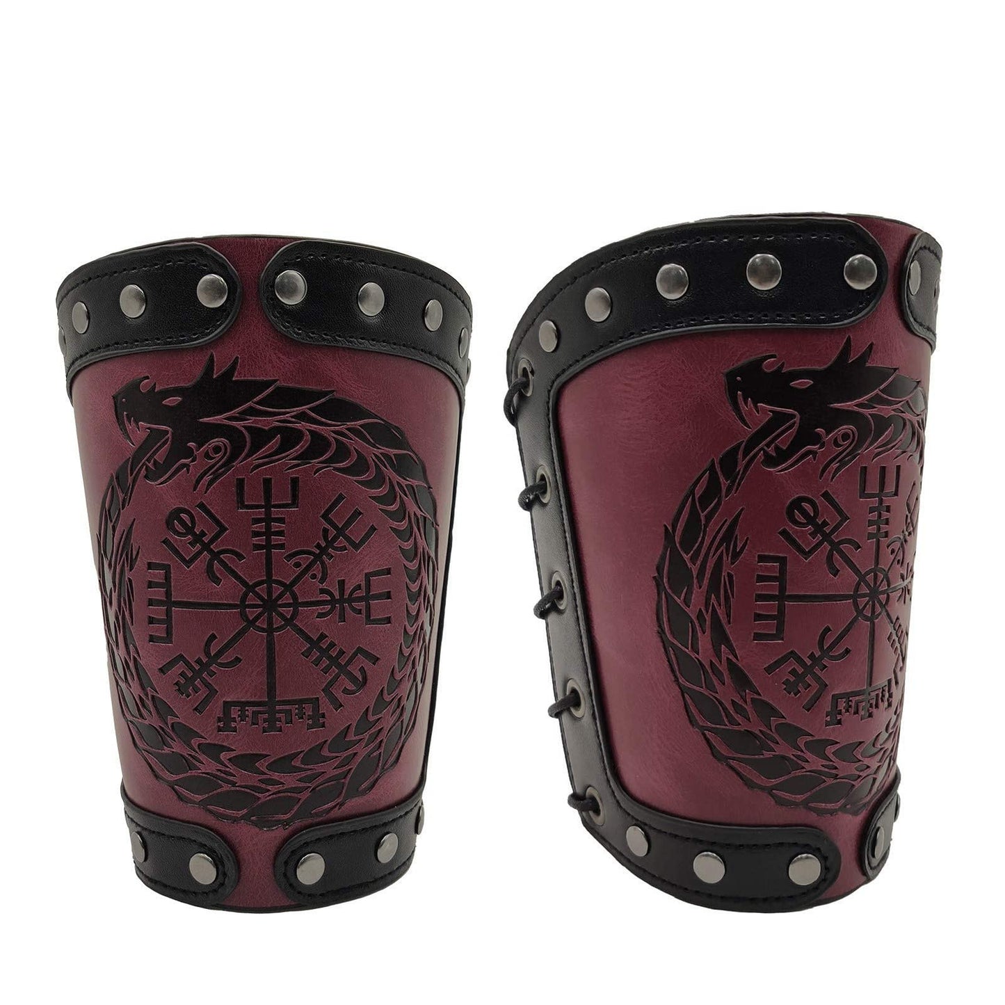 Jeilwiy Viking Bracers Medieval Leather Bracers