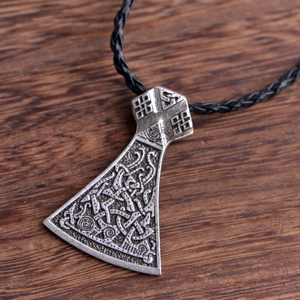 LANGHONG 1PCS Norse Viking Necklace For Men Compass Vegvisir Necklace Original Talisman Jewelry Antique Silver