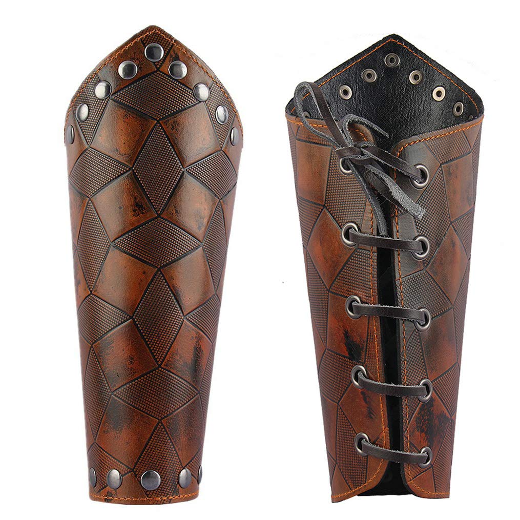 Jeilwiy Faux Leather Armor Medieval Gauntlets