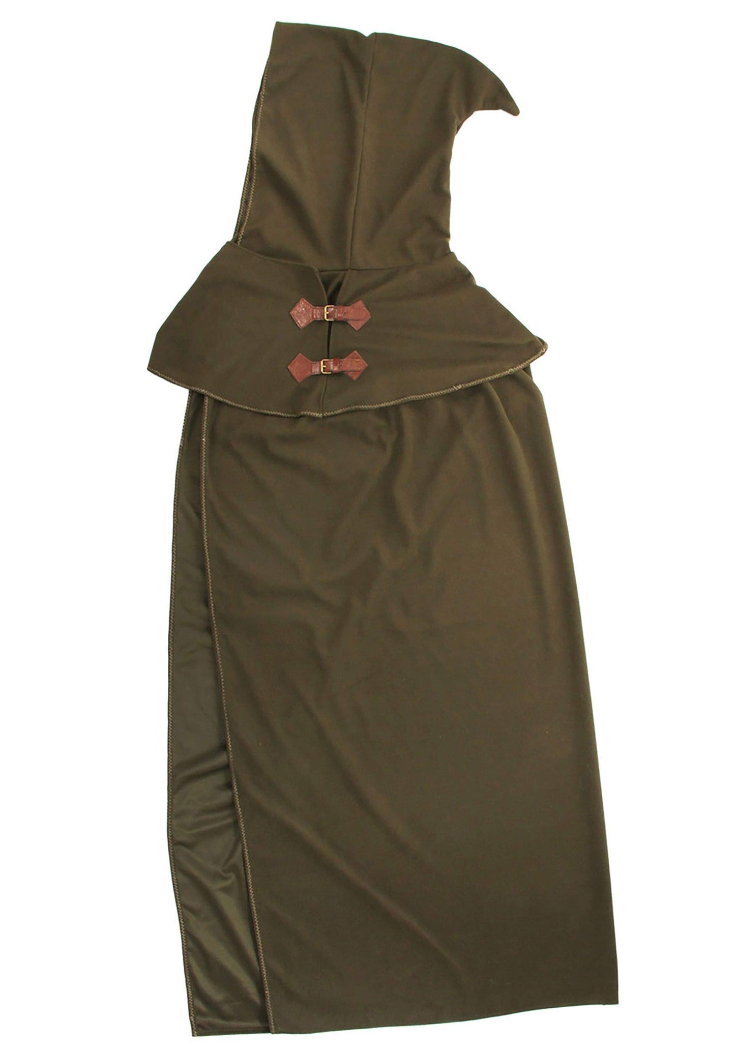 Cowled Cloak with Leather Clasps