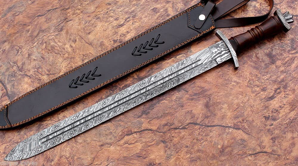 Custom Hand Forged Damascus Steel Swiss Dagger Sword