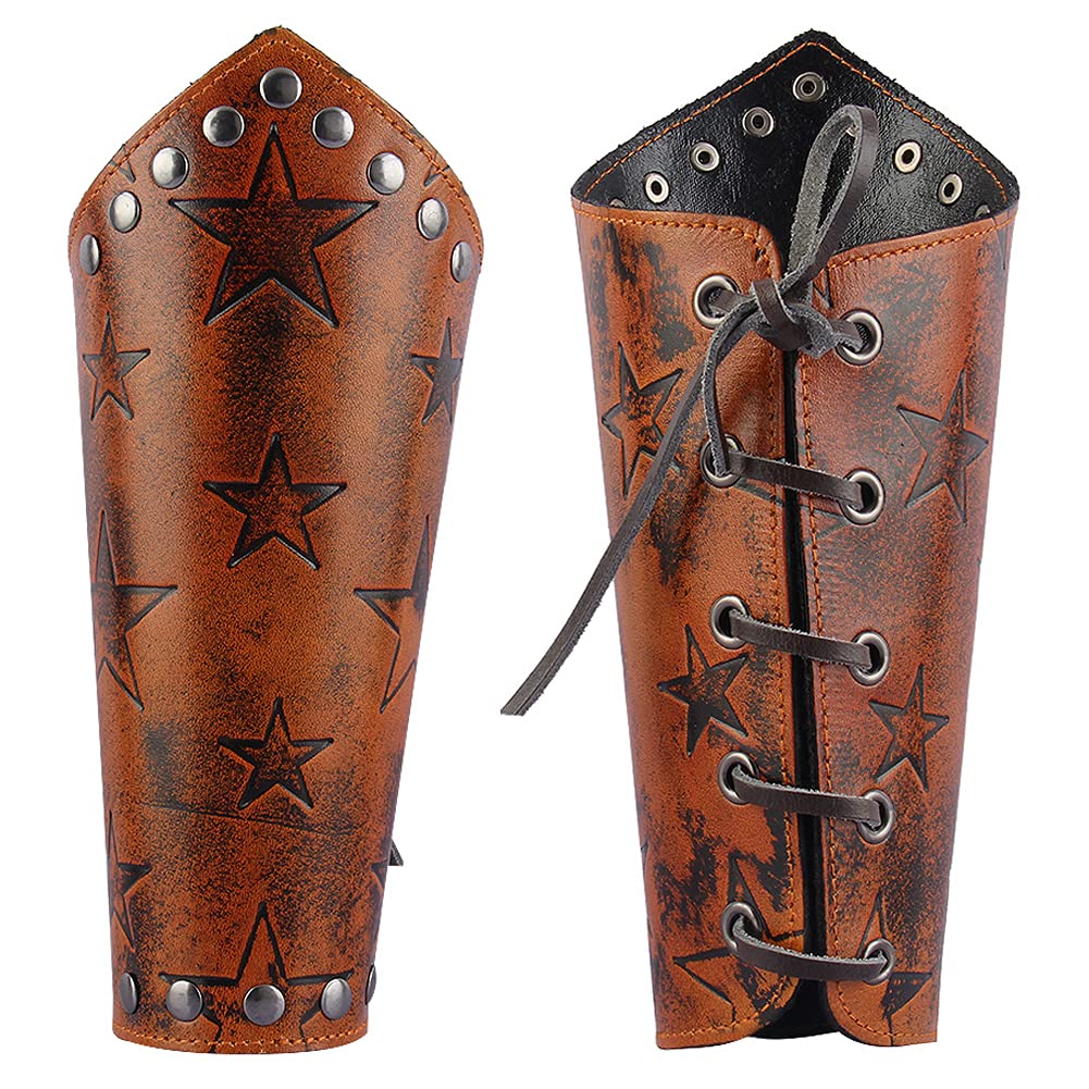 Leather Gauntlet Wristband Medieval Archery Bracers