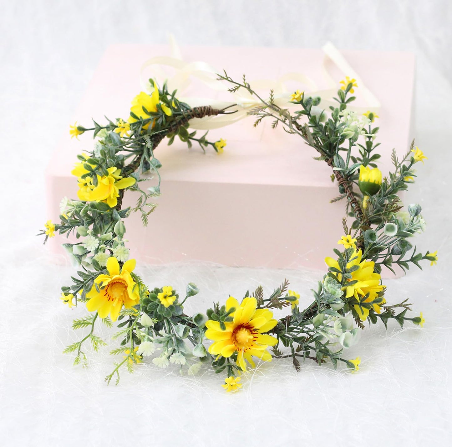 Vivivalue Floral Crown Girl Floral Headband Flower Headpiece Halo Wedding Party Photos I