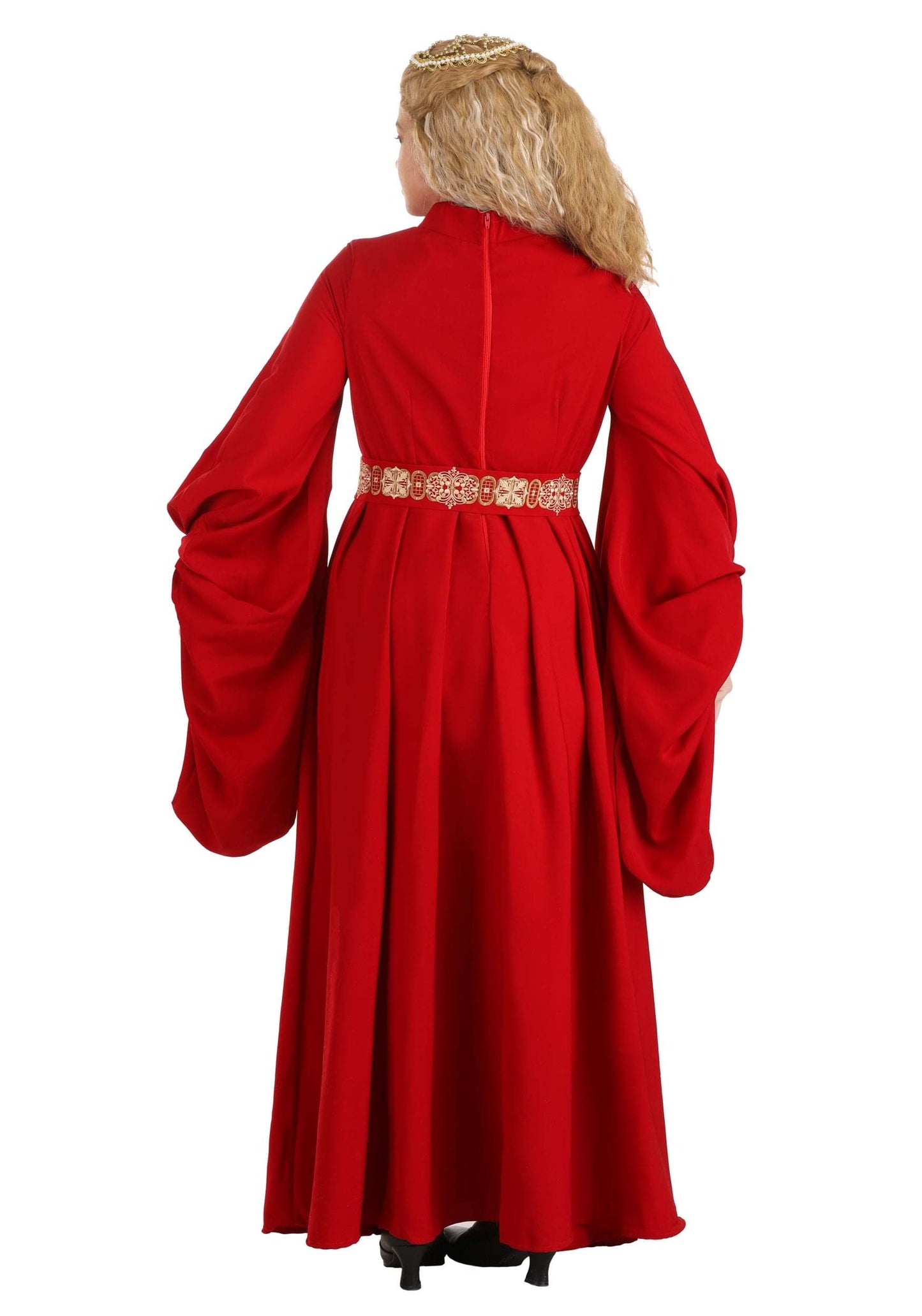 Robin Red Belled Sleeves Dress