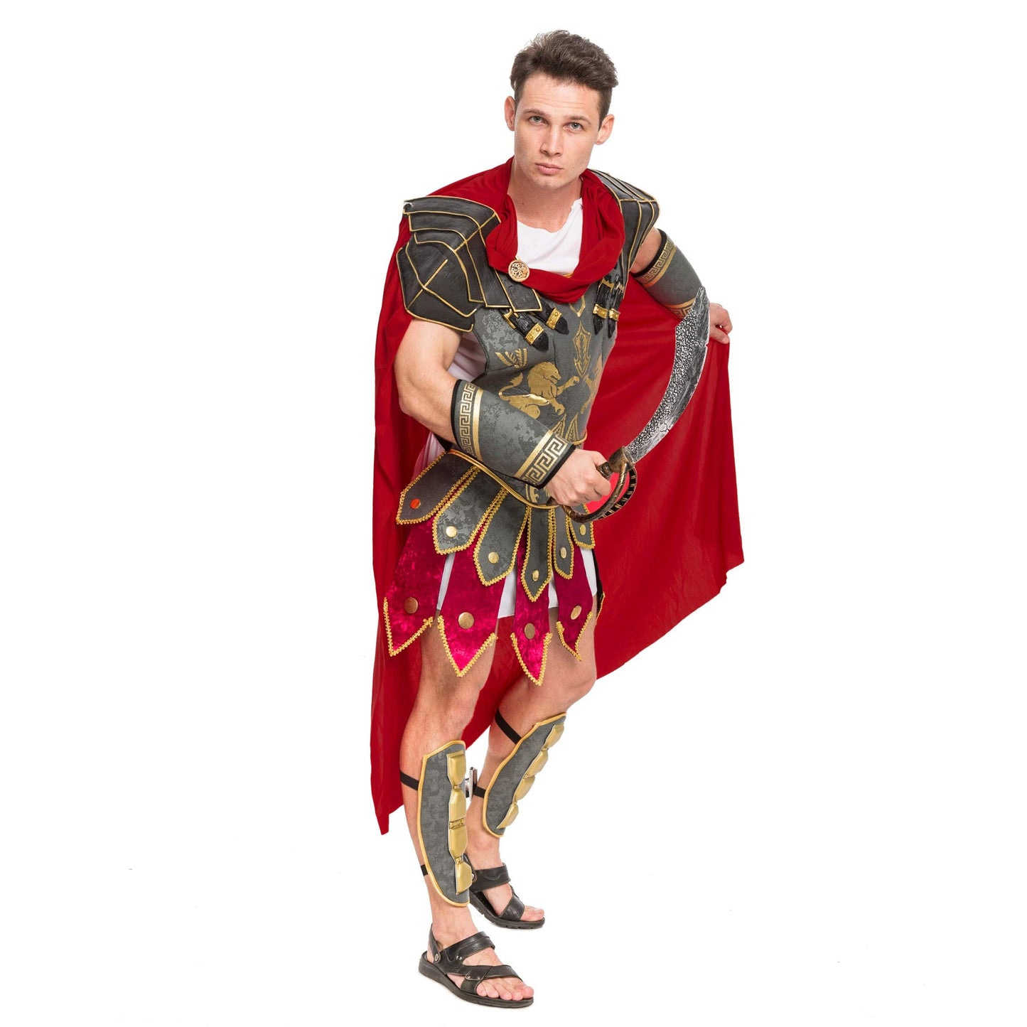 Spooktacular Creations Brave Men’s Roman Gladiator Costume Set for Halloween Audacious Dress Up Party XLarge