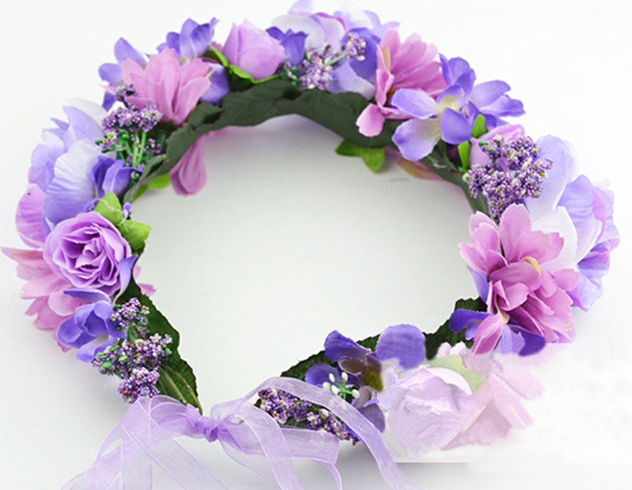 Vivivalue Floral Crown Girl Floral Headband Flower Headpiece Halo Wedding Party Photos I