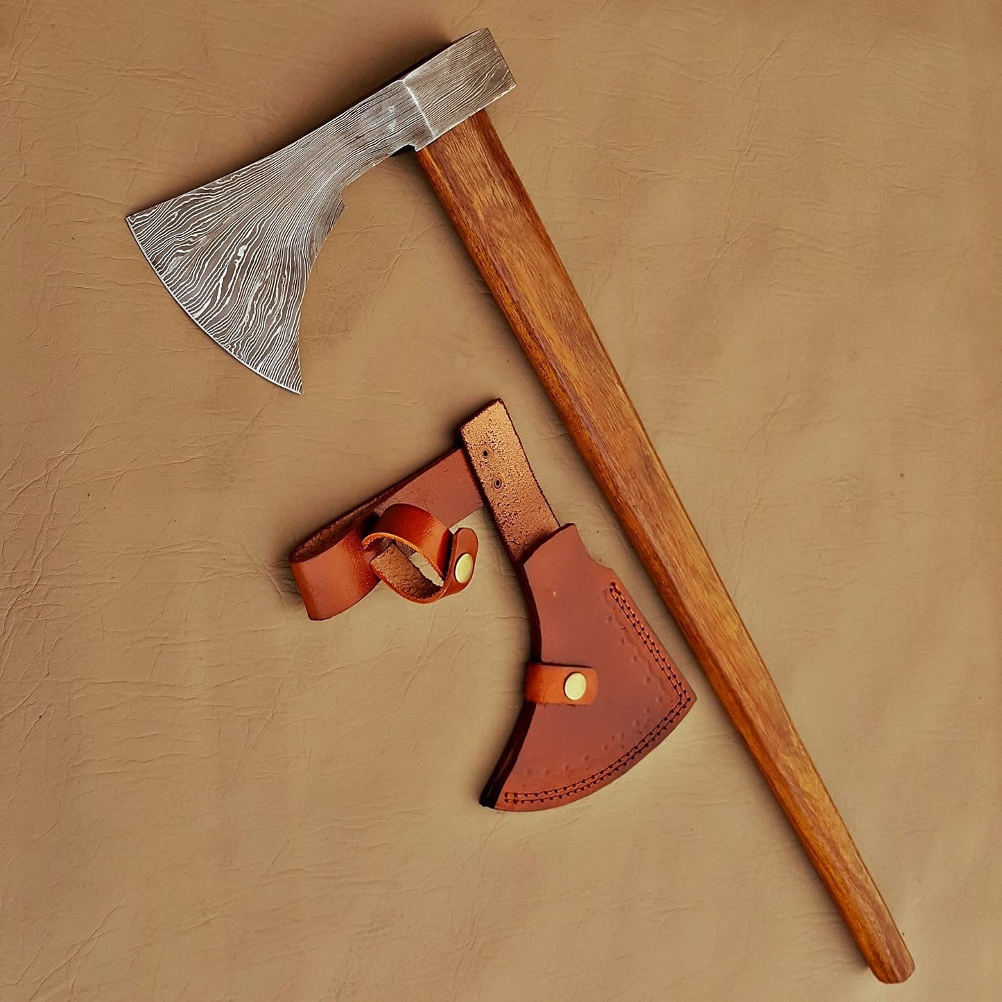 Hand Forged Damascus Viking Axe