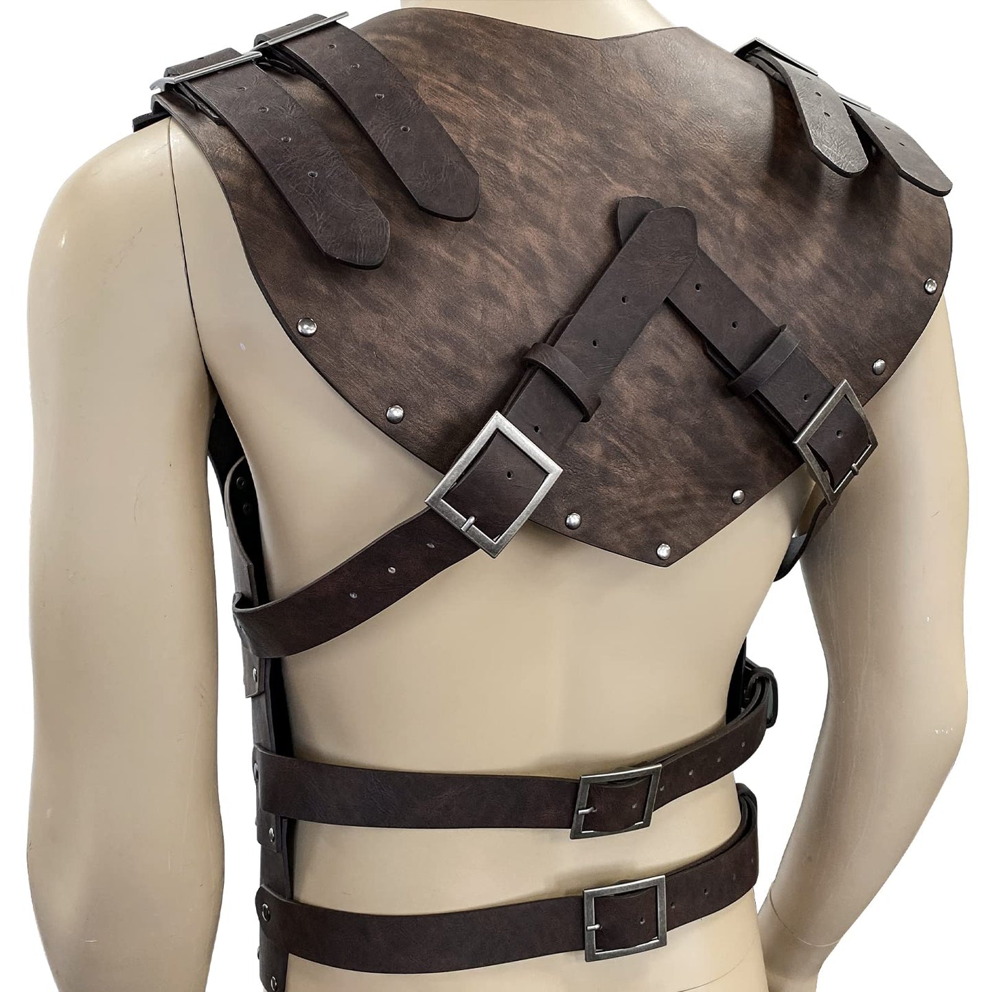 HiiFeuer Viking Faux Leather Embossed Chest Armor