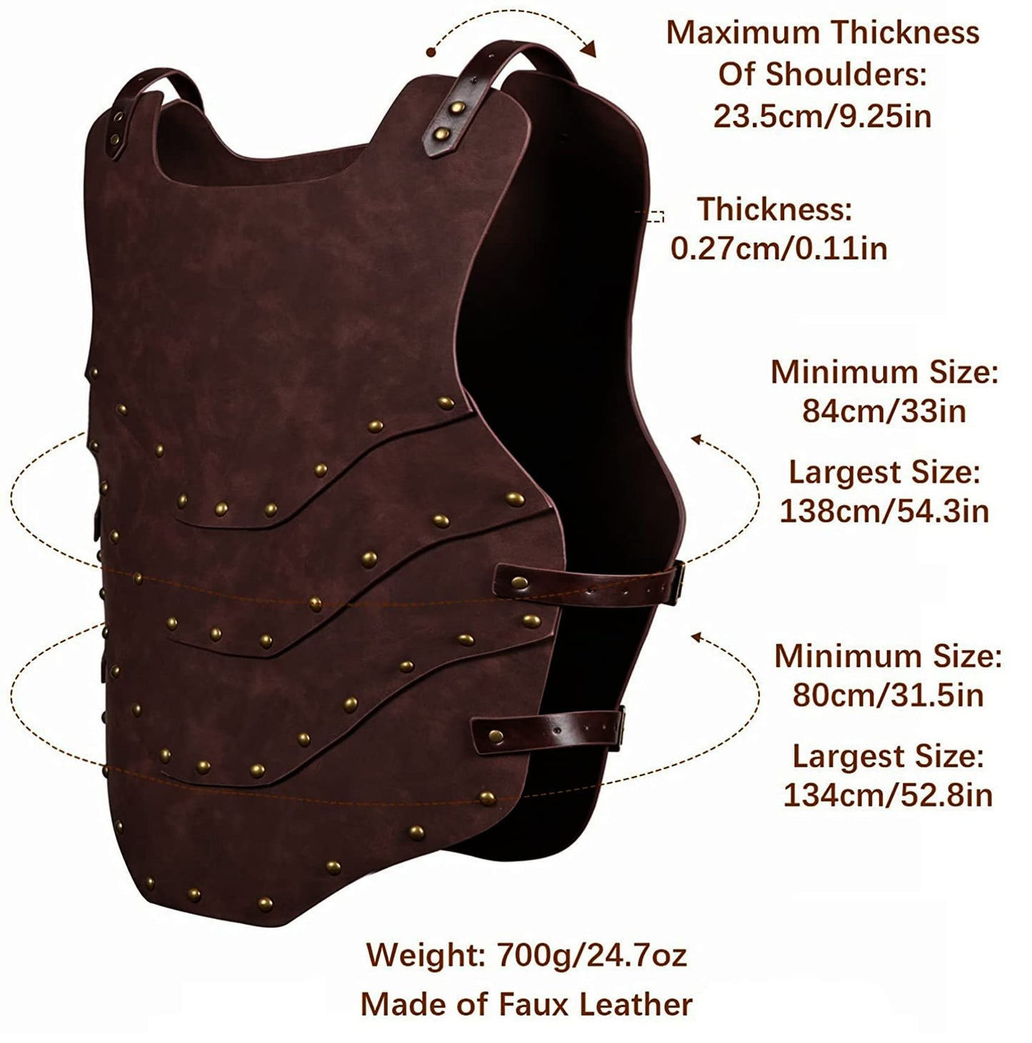 Medieval Chest Armor for Men Viking Leather Armour