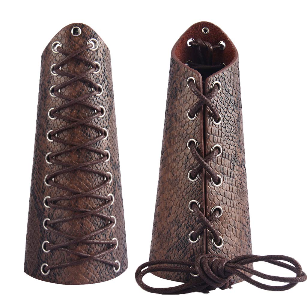 Leather Gauntlet Wristband Medieval Archery Bracers